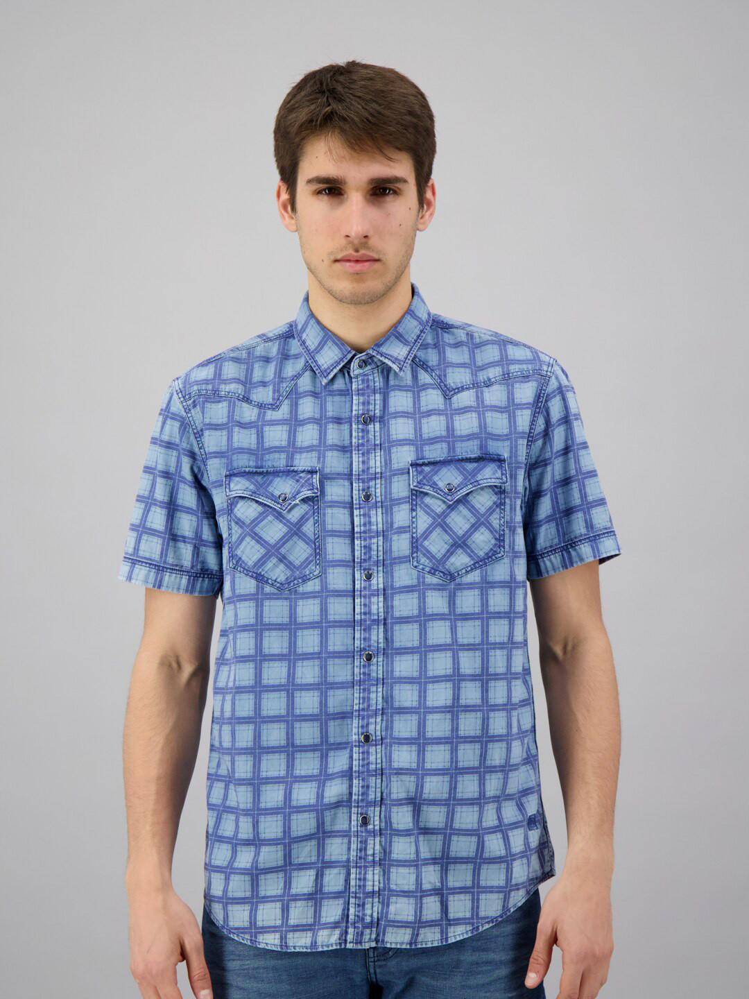 

FREESOUL Men Blue Slim Fit Tartan Checks Checked Casual Shirt