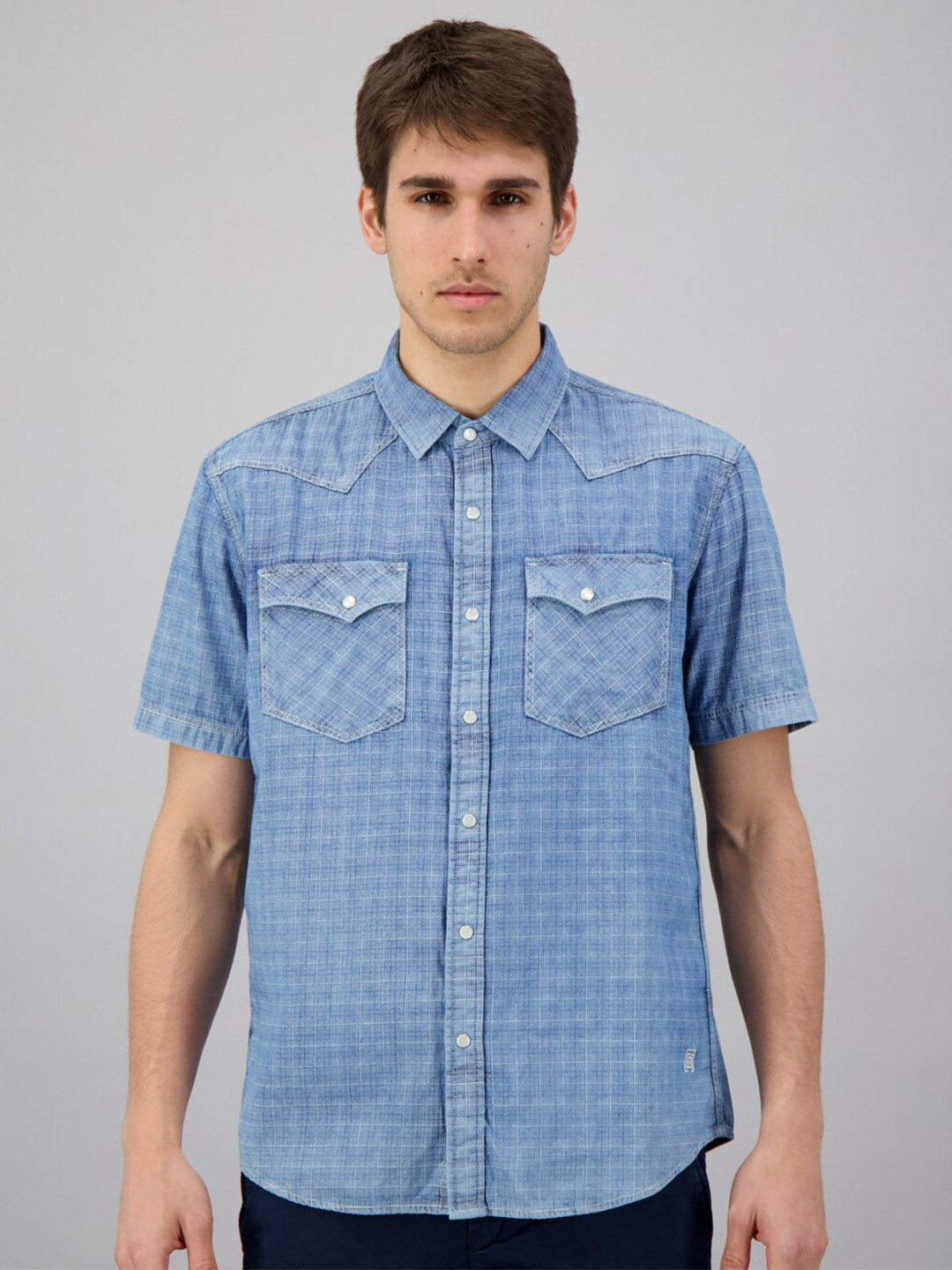 

FREESOUL Men Blue Slim Fit Tartan Checks Checked Casual Shirt