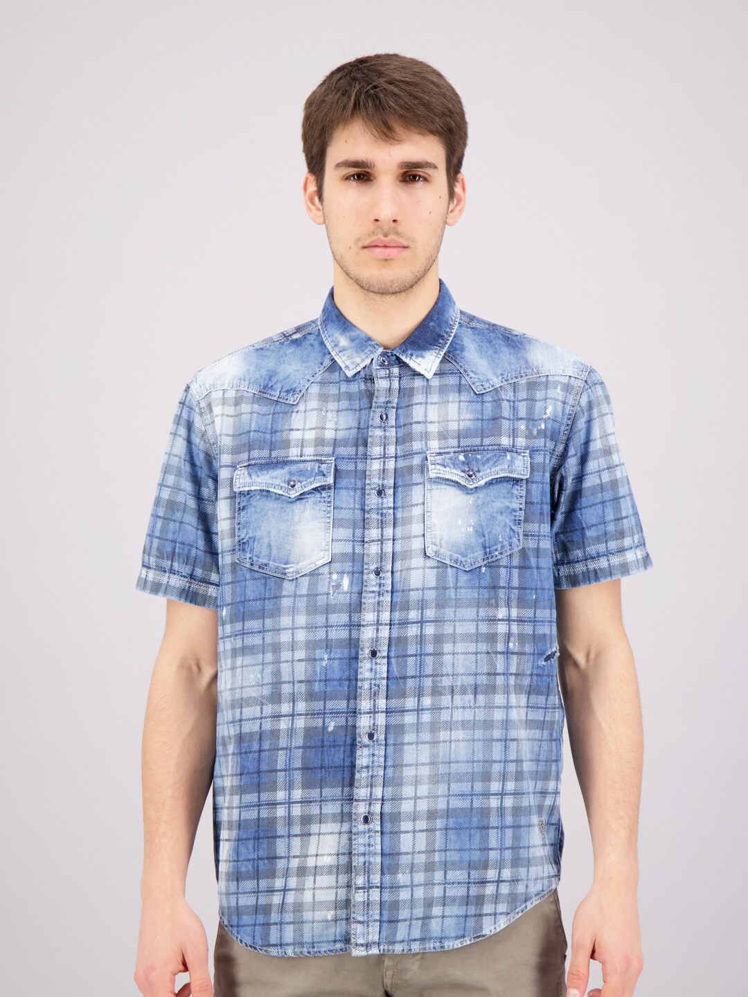 

FREESOUL Men Blue Slim Fit Tartan Checks Checked Casual Shirt