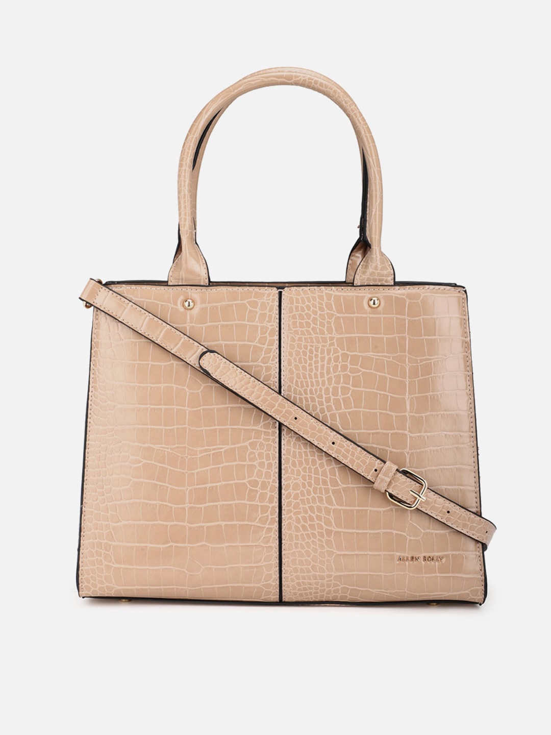 

Allen Solly Beige Textured PU Structured Handheld Bag