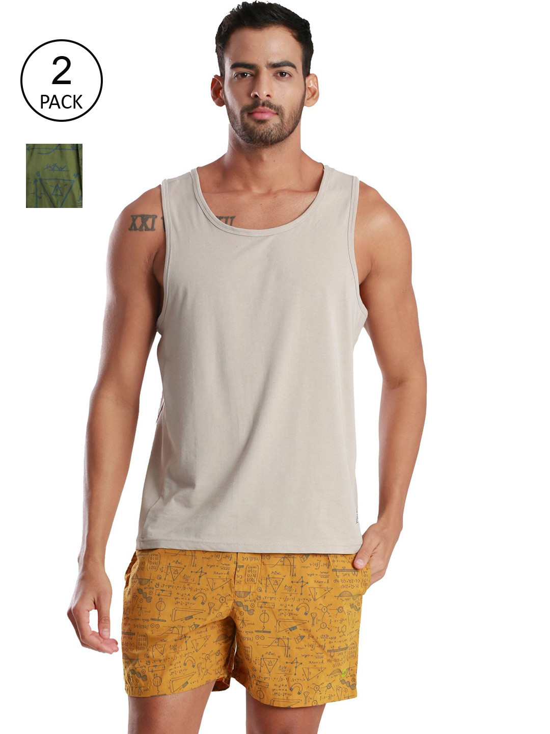 

FREECULTR Men Pack of 2 Printed Boxers, Green