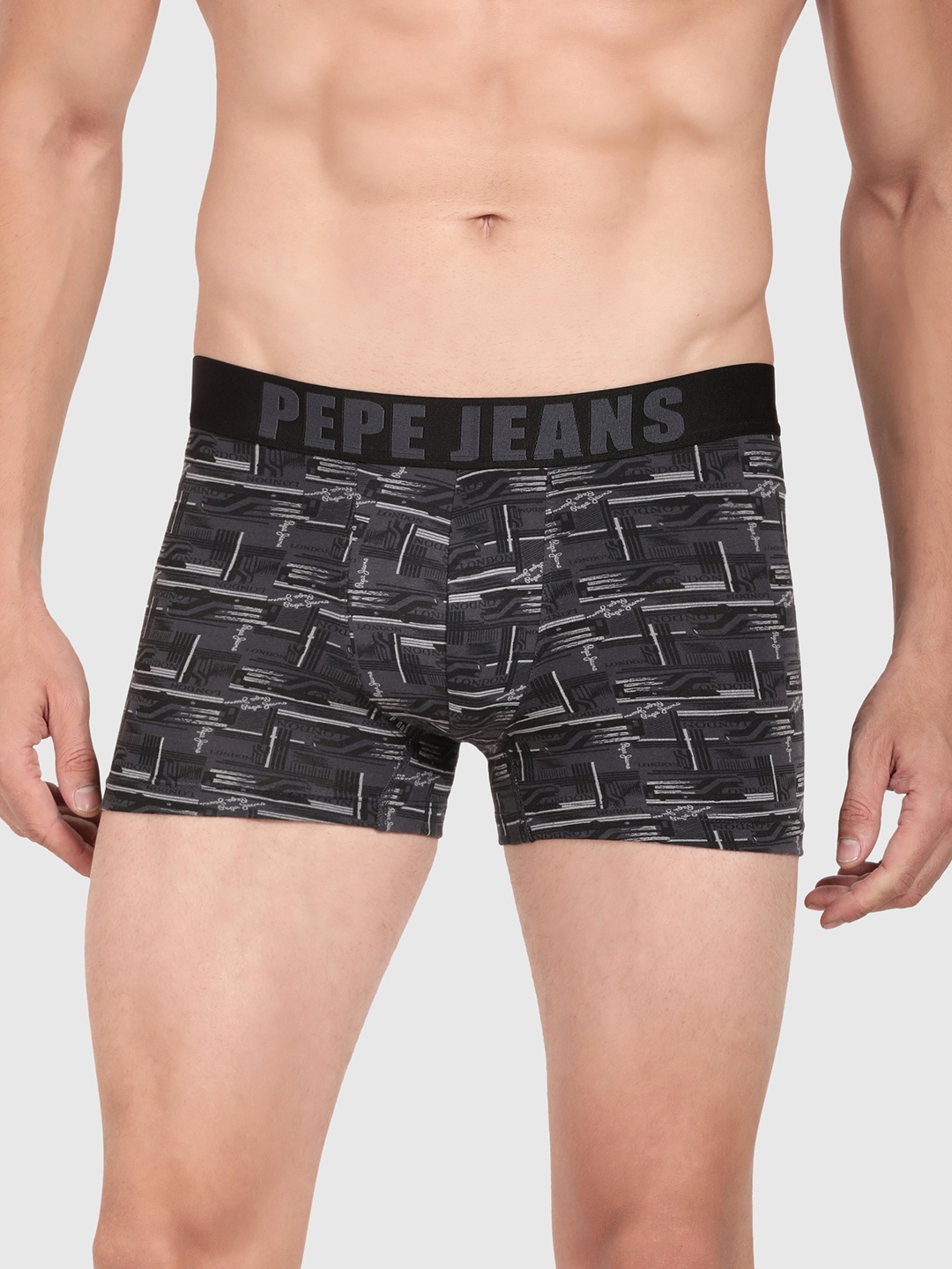 

Pepe Jeans Men Grey Printed Cotton Regular Fit Trunk