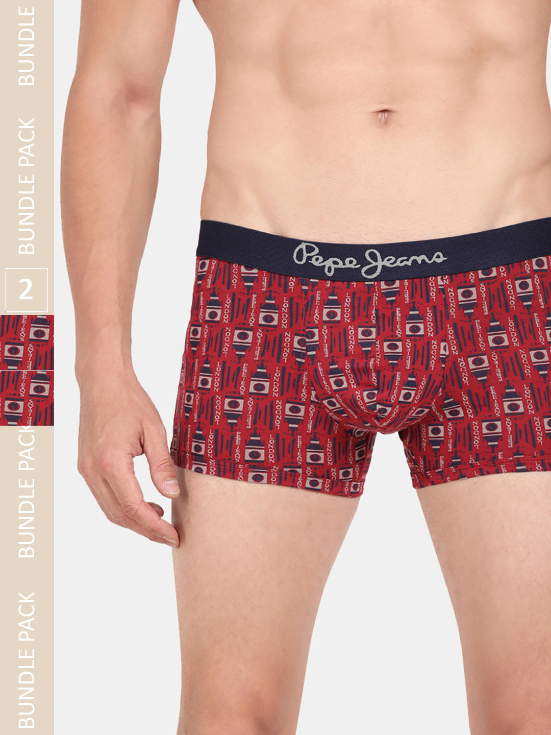 

Pepe Jeans Men Red Printed Cotton Trunk CLT05-PARRY RED AOP-XL