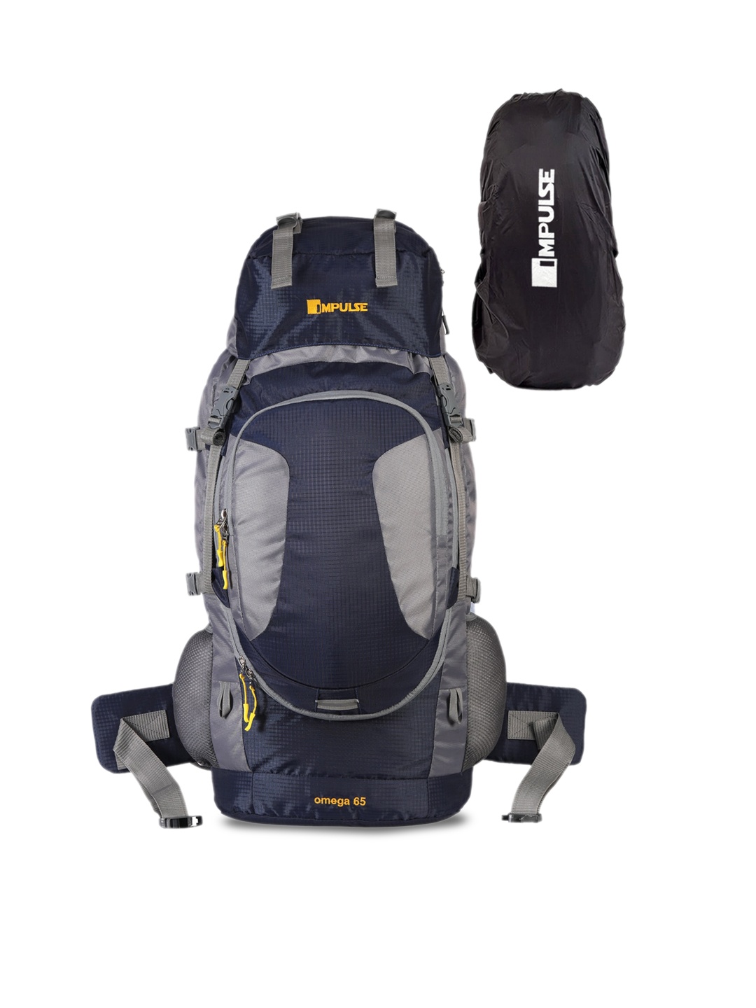 

Impulse Navy Blue & Grey Colourblocked Rucksack 65L