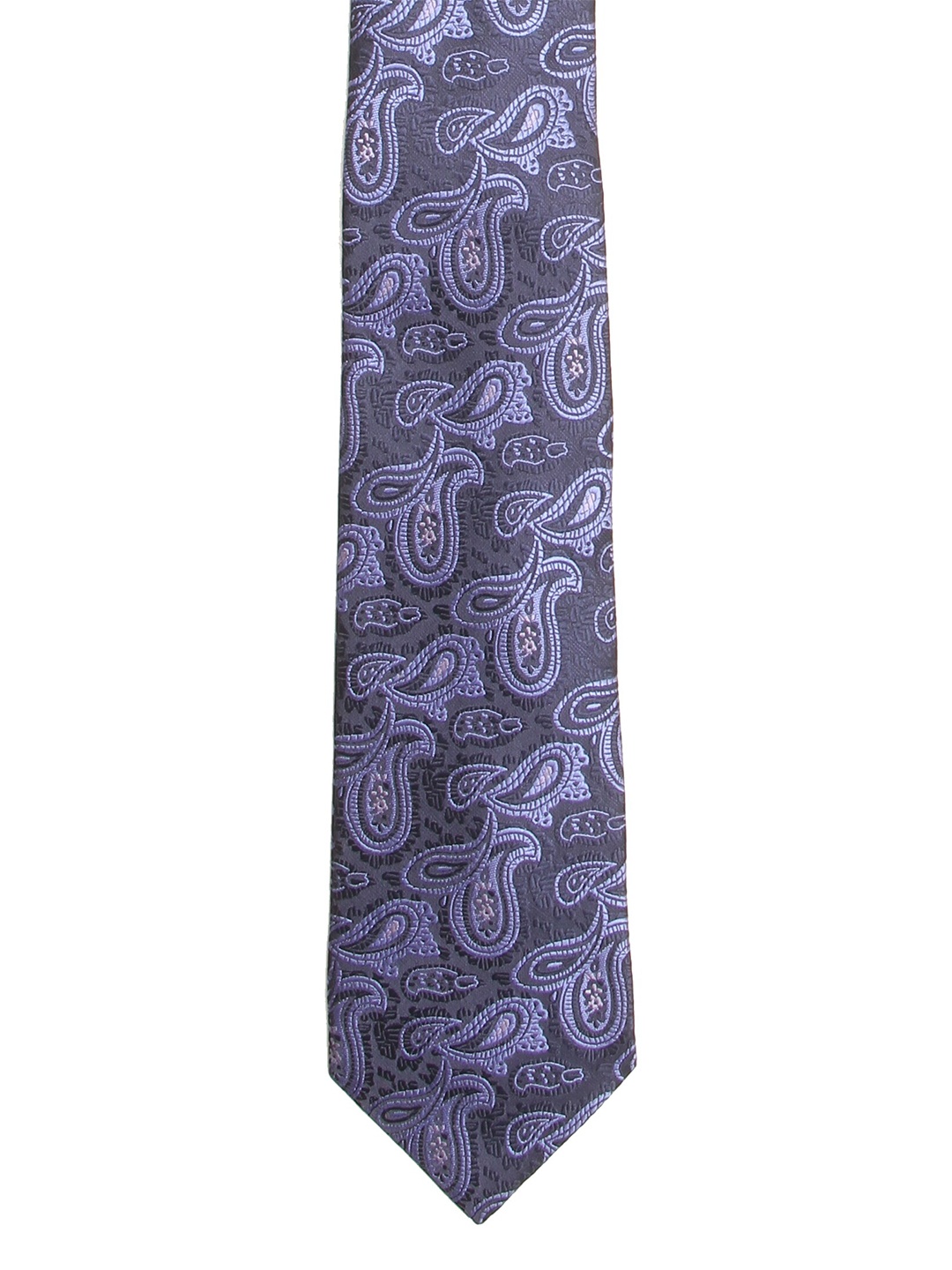 

Calvadoss Men Blue & Black Woven Design Broad Tie