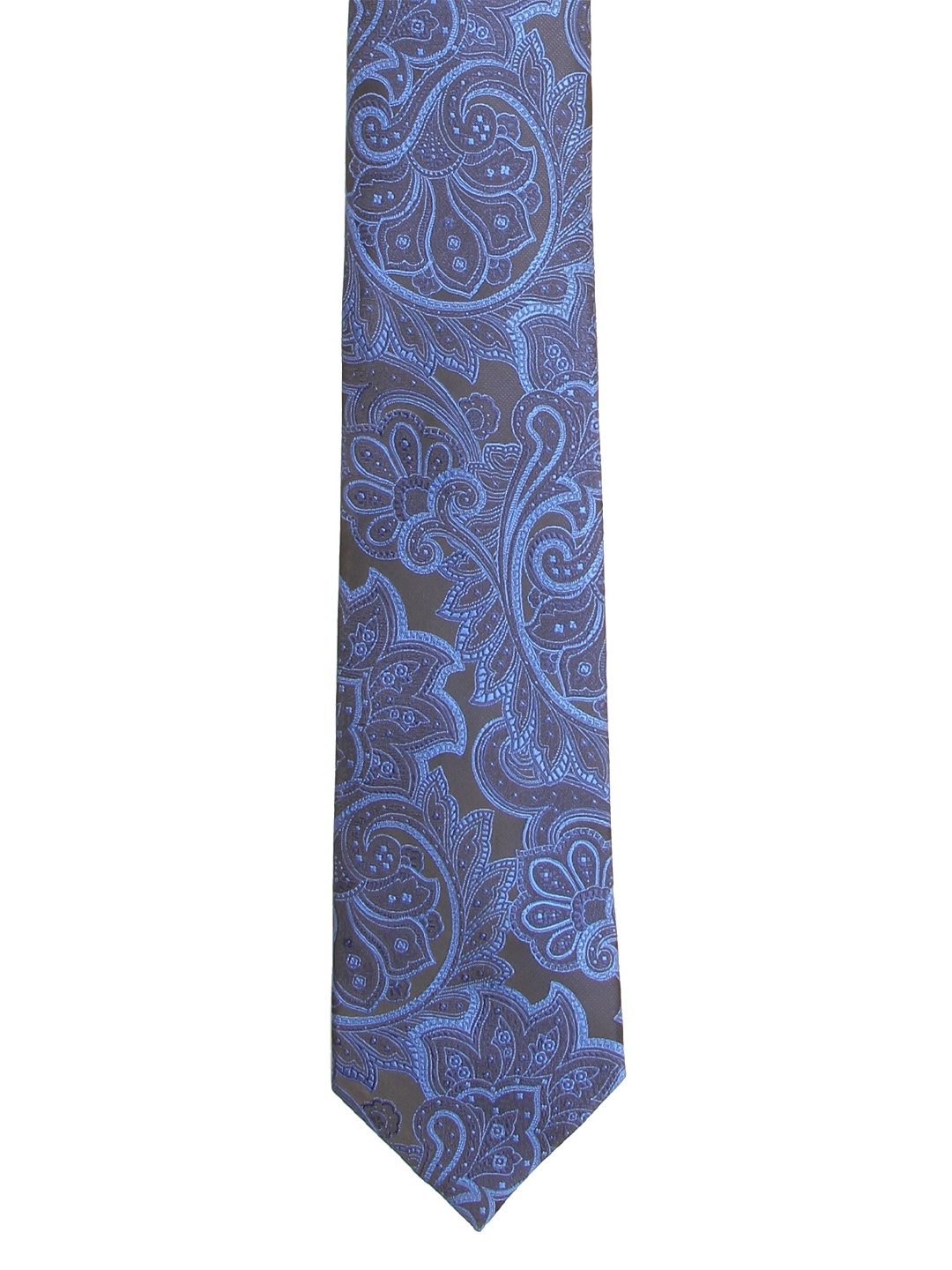 

Calvadoss Men Blue & Grey Woven Design Broad Tie