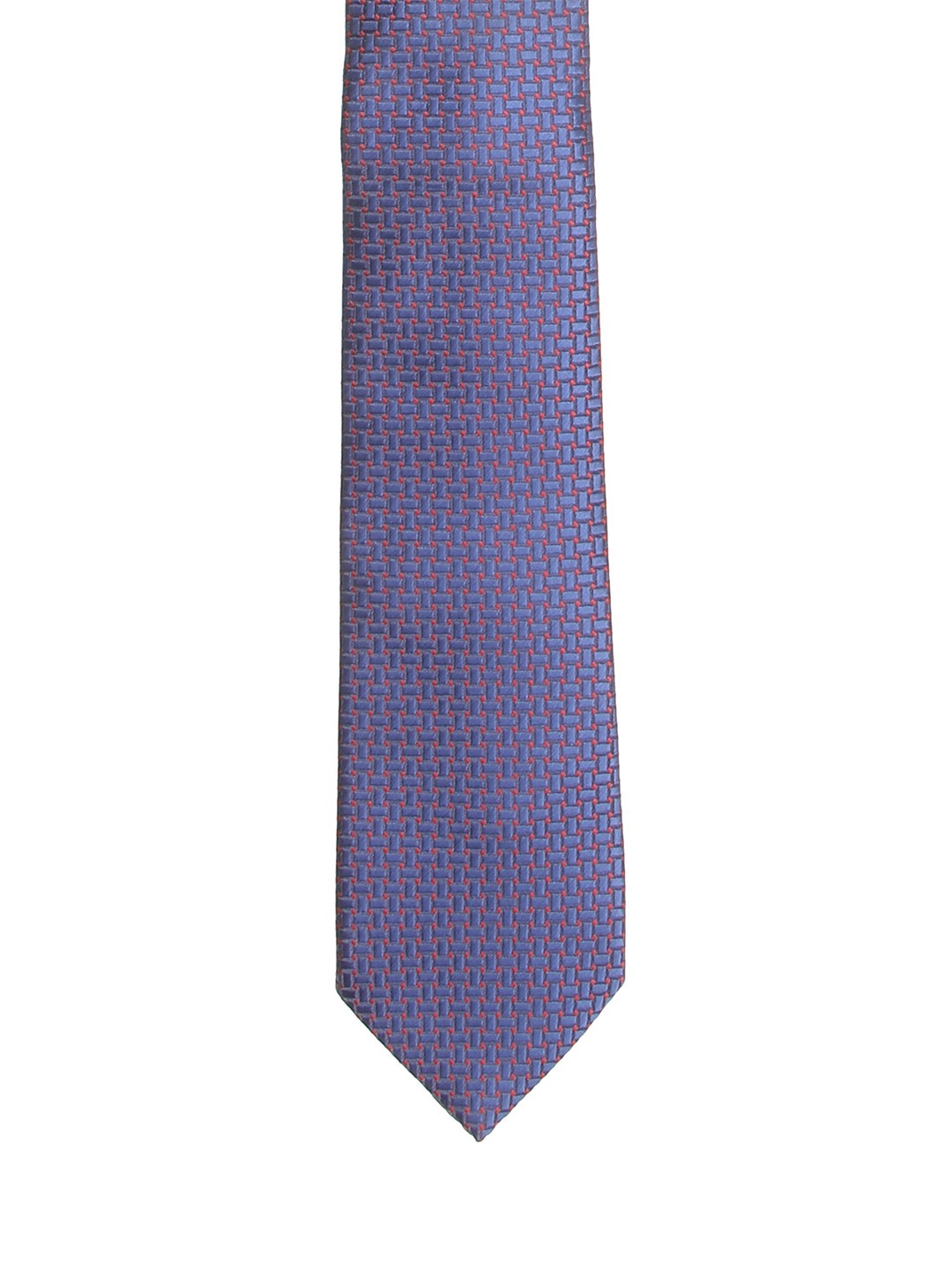 

Calvadoss Men Blue & Red Woven Design Broad Tie
