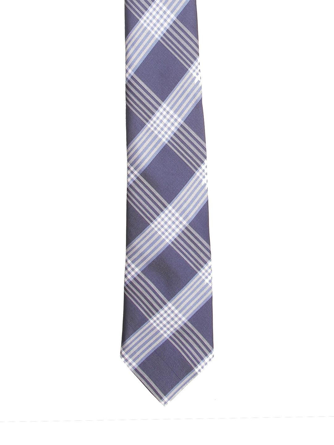 

Calvadoss Men Blue & White Checked Broad Tie