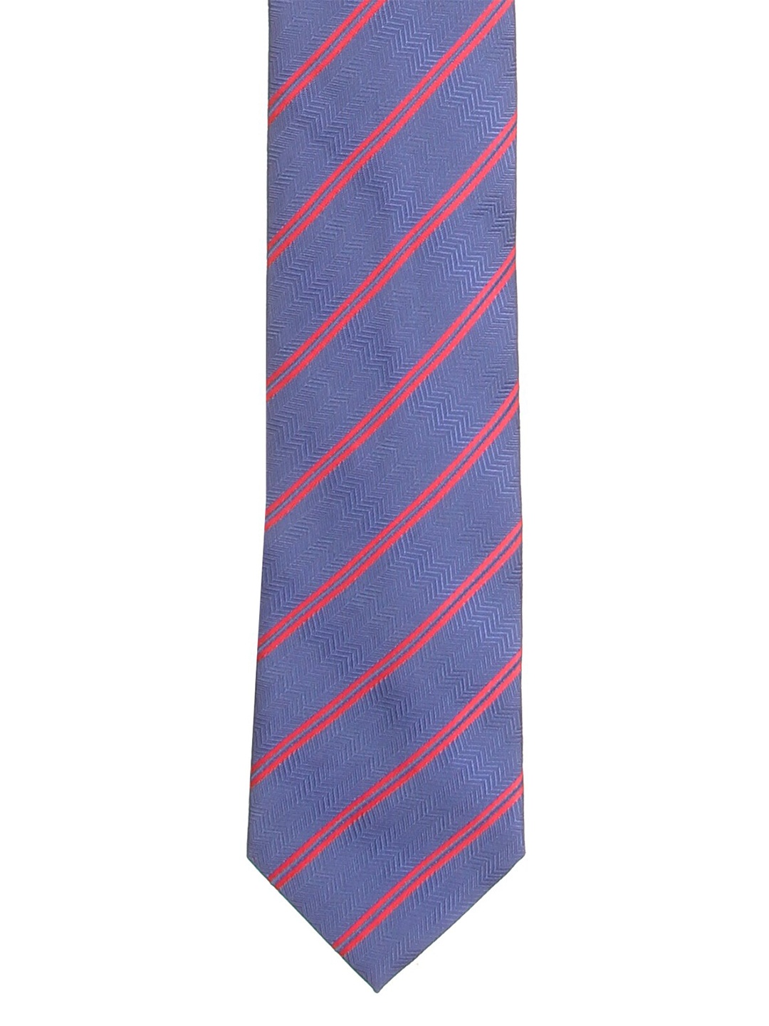 

Calvadoss Men Blue & Red Striped Broad Tie