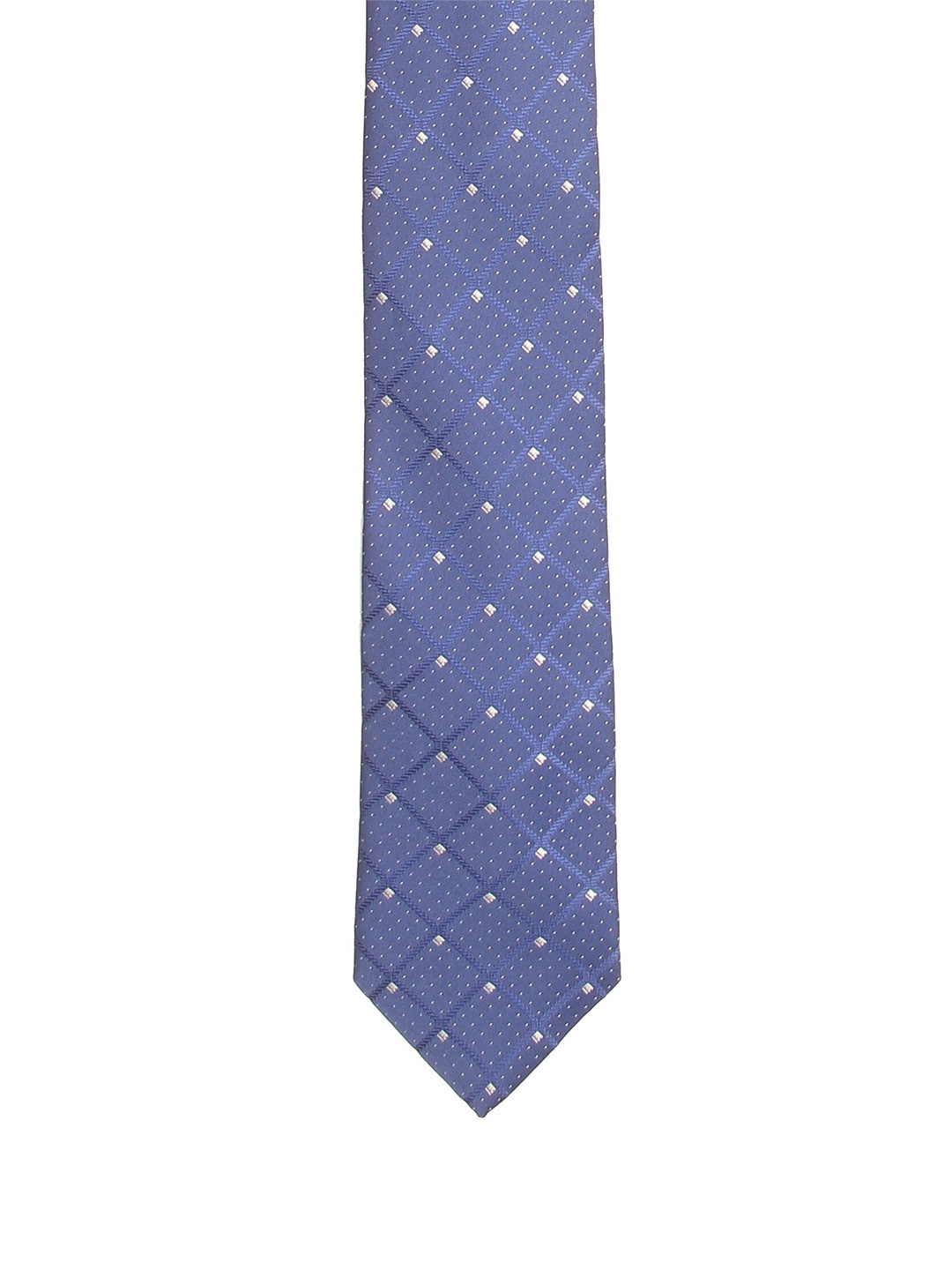 

Calvadoss Men Blue & Beige Checked Broad Tie