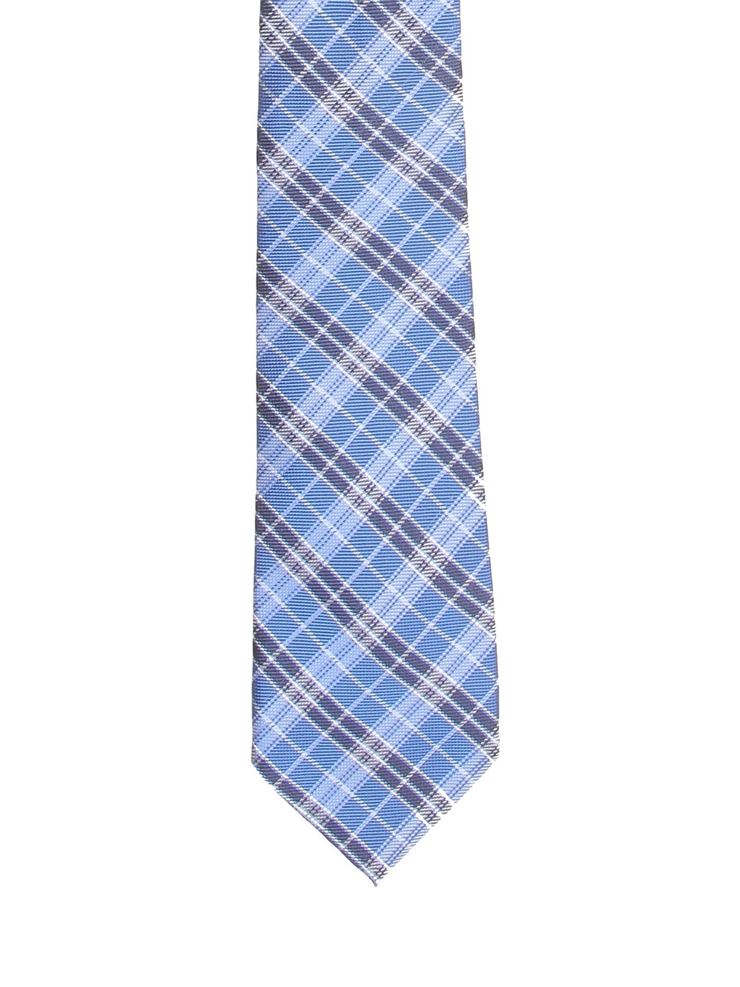 

Calvadoss Men Blue & White Checked Broad Tie