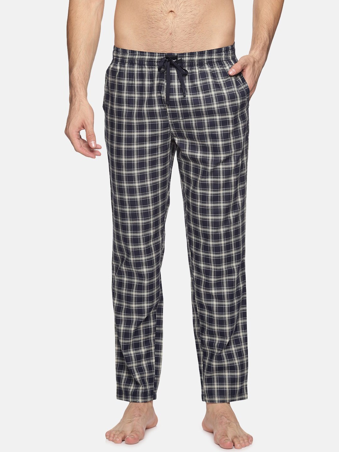 

DON VINO Men Black & White Checked Cotton Lounge Pants