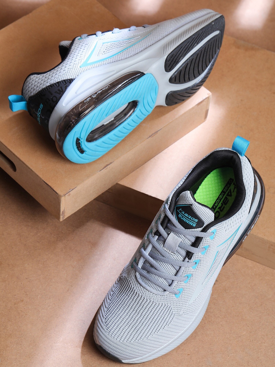 

ABROS Men Grey Mesh Running Shoes