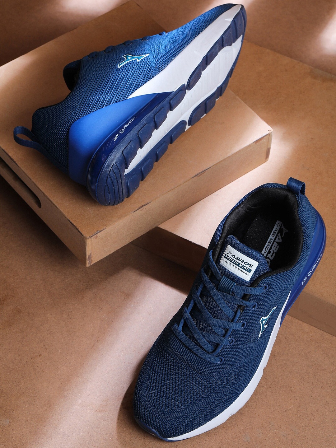 

ABROS Men Teal Mesh Running Shoes