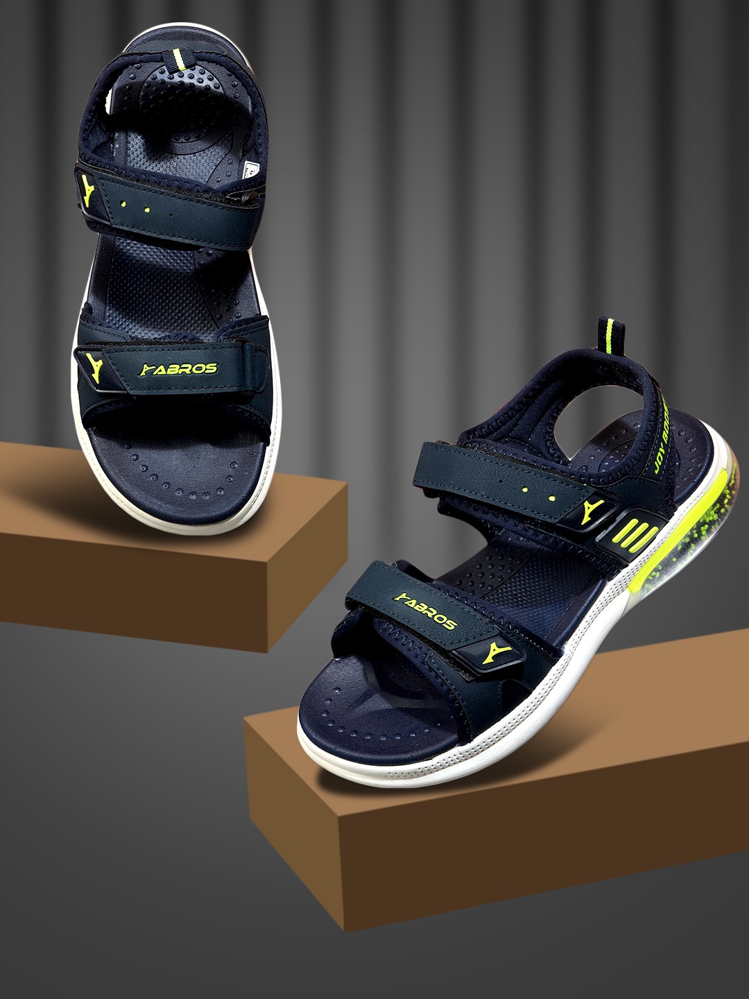 

ABROS Men Navy Blue Solid Sports Sandals