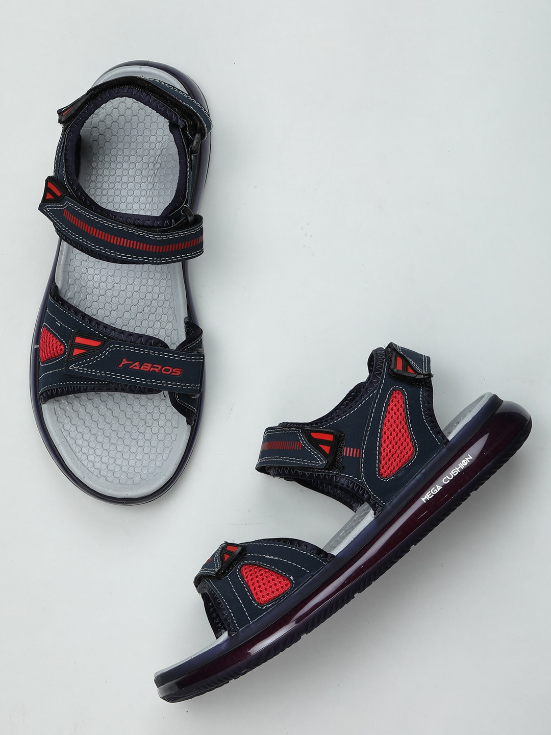 

ABROS Men Black & Red Sports Sandals