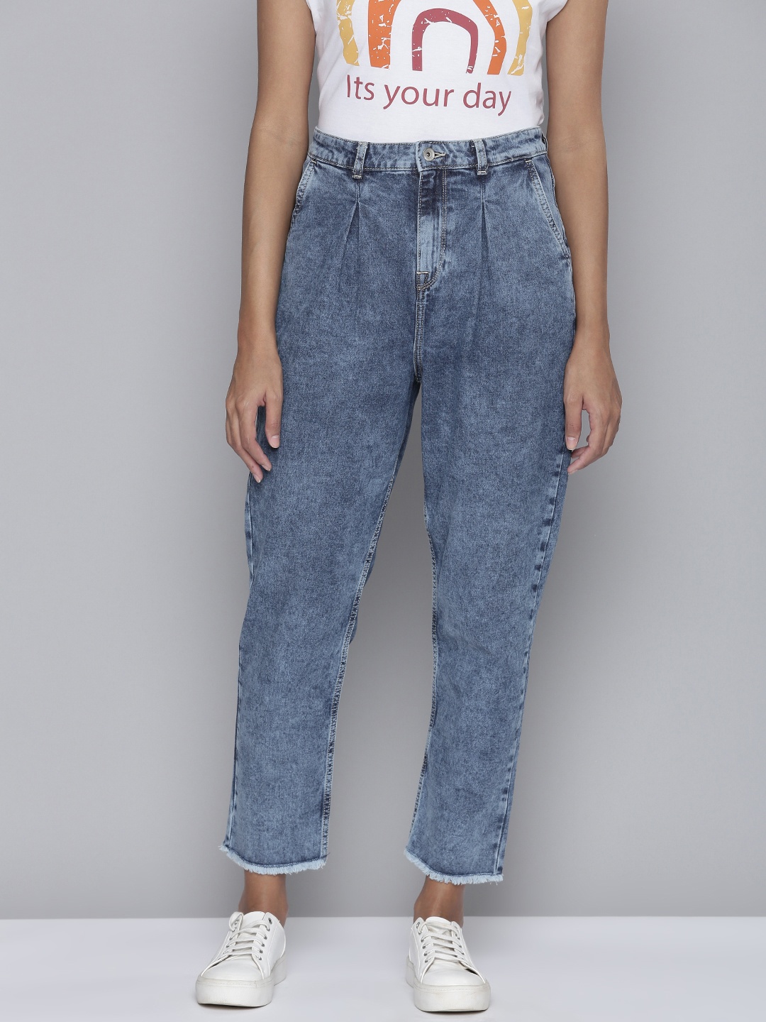 

Flying Machine Women Blue Regular Fit High-Rise Light Fade Stretchable Jeans