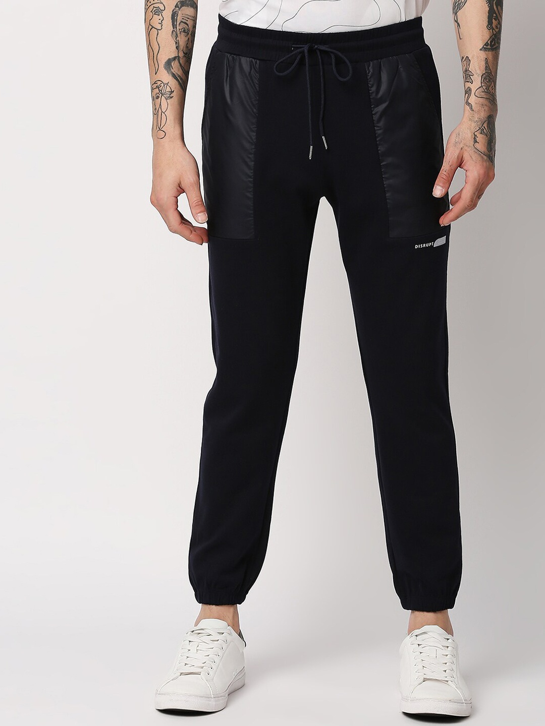 

Disrupt Men Navy Blue Solid Cotton Relaxed-Fit Joggers