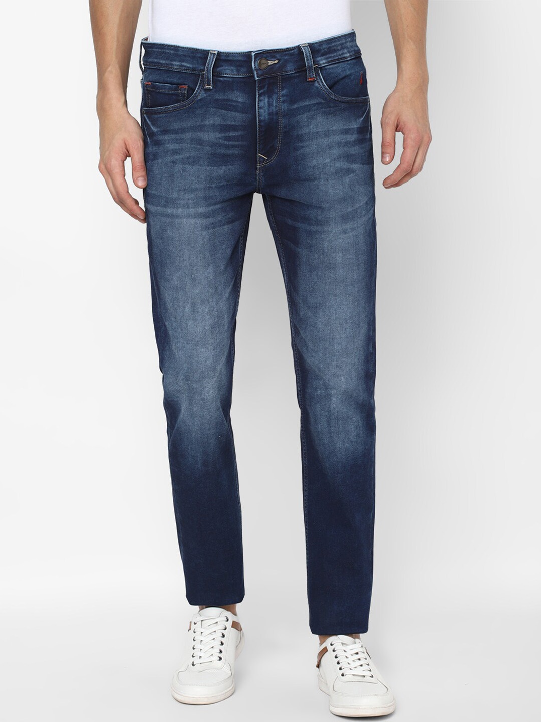 

SIMON CARTER LONDON Men Navy Blue Slim Fit Heavy Fade Jeans