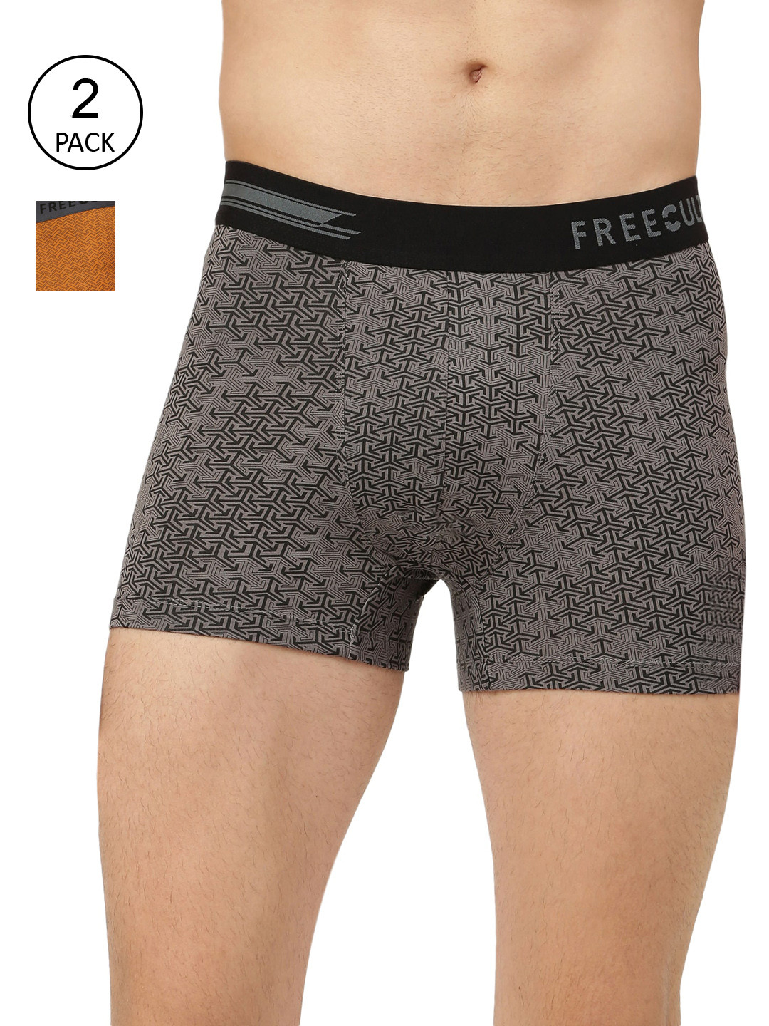 

FREECULTR Men Pack Of 2 Printed Trunk FC-PT-T-CSG-BBY-02, Grey