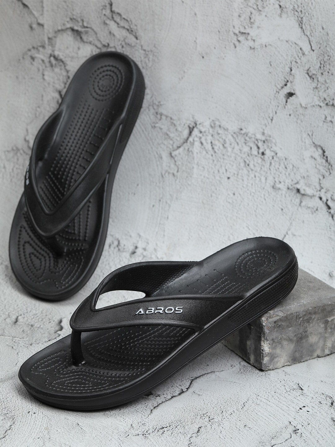 

ABROS Men Black Rubber Slip-On