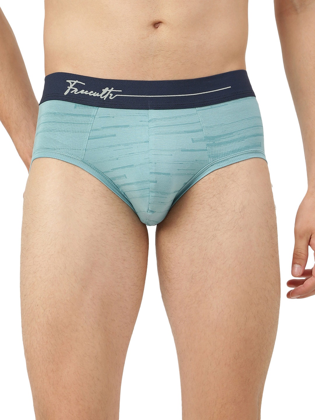 

FREECULTR Men Blue Self Design Modal Basic Briefs