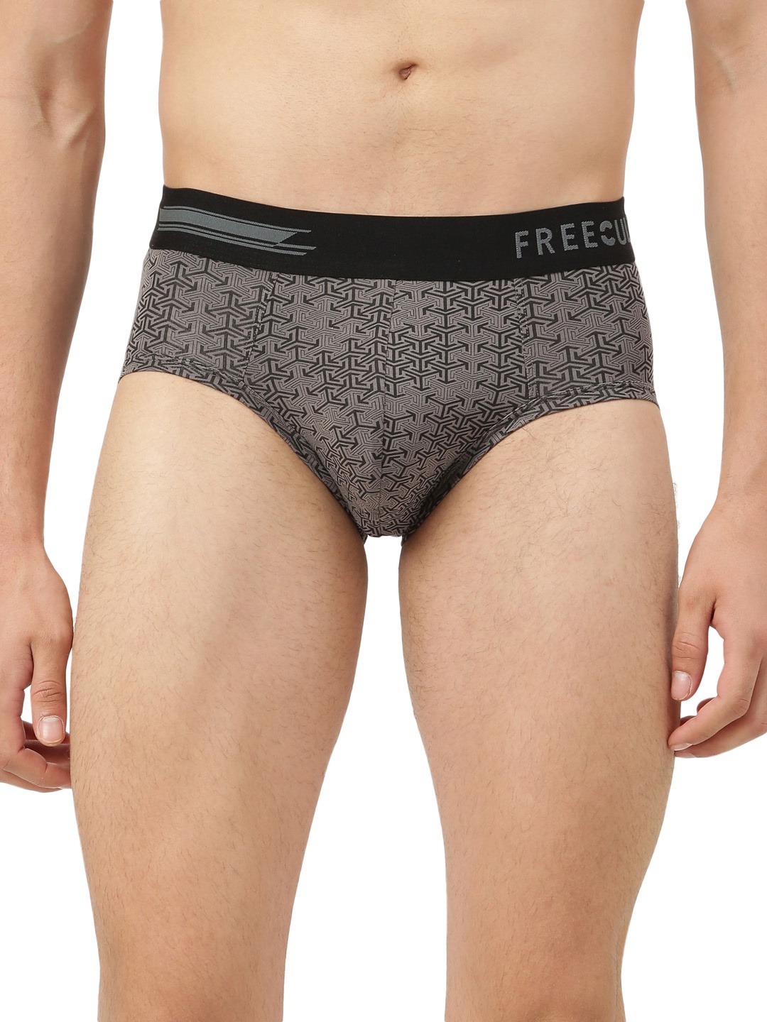 

FREECULTR Men Carbon Smoke Grey Printed Anti Bacterial Basic Briefs