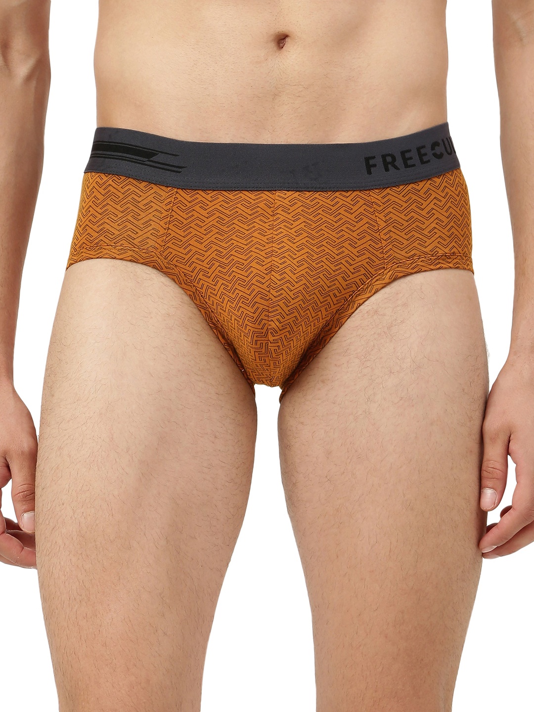 

FREECULTR Men Yellow Self Designed Basic Briefs
