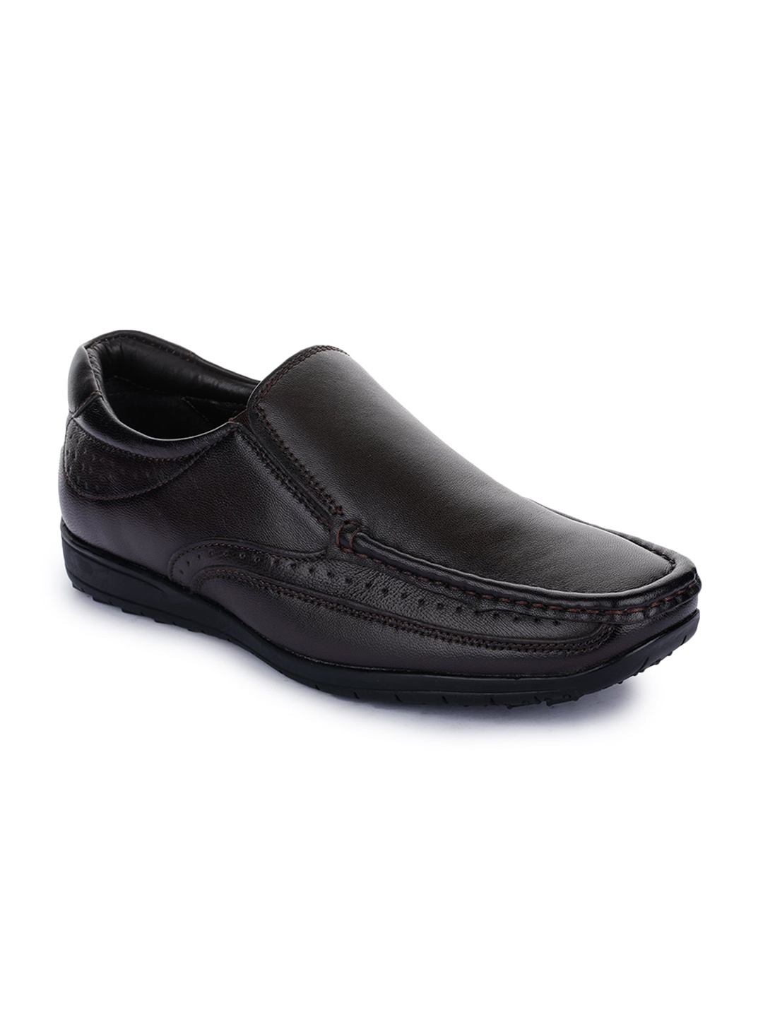 

Liberty Men Brown Solid Leather Formal Slip On Shoes