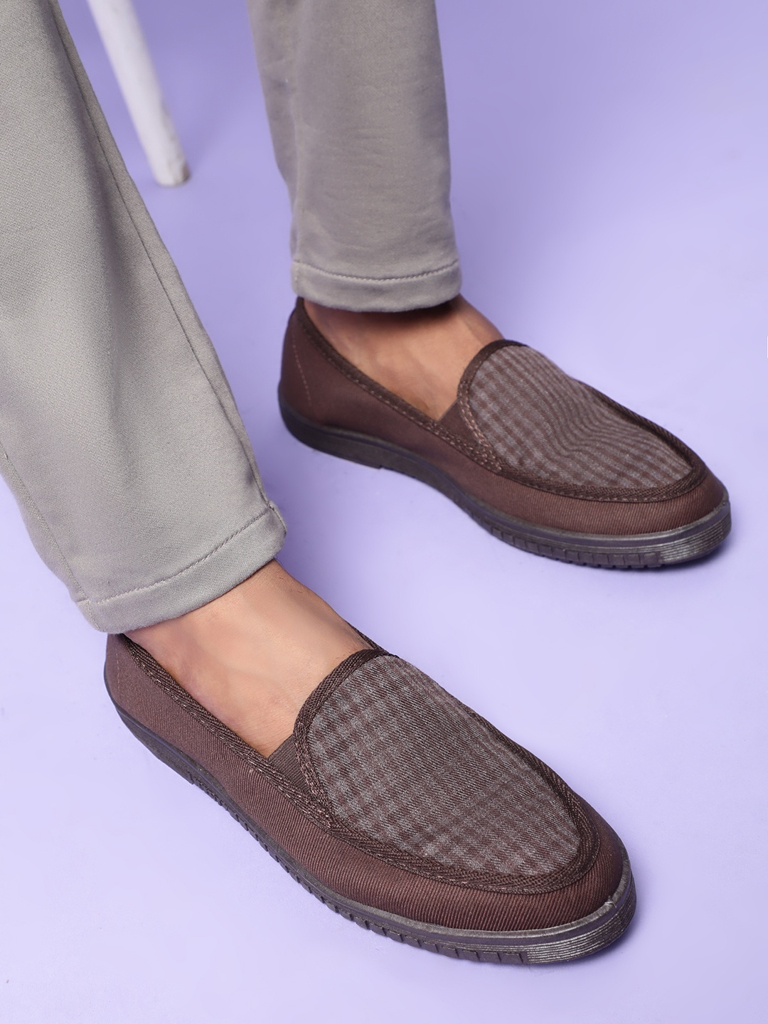 

Liberty Men Brown Woven Design Loafers