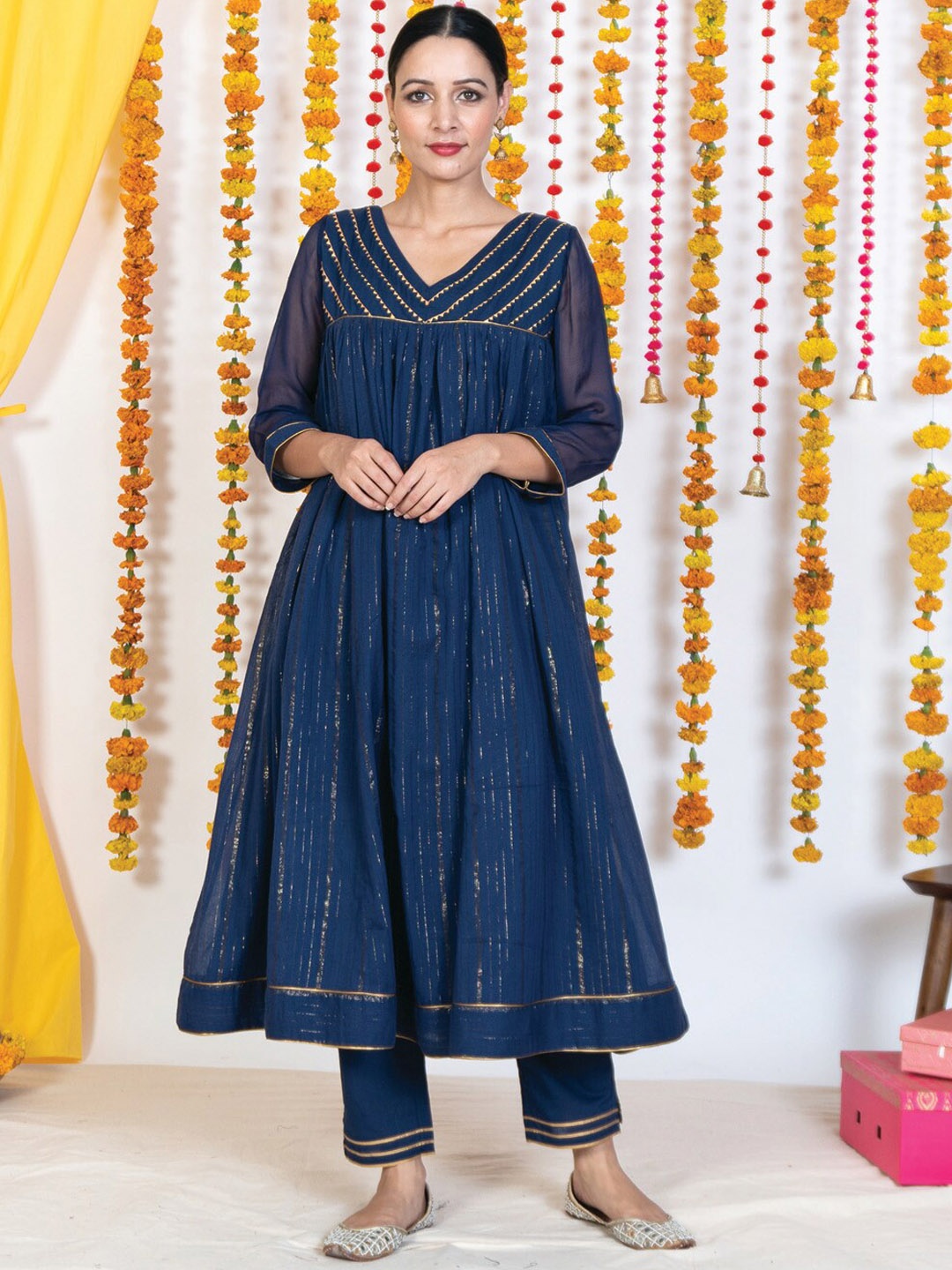 

AKISO Women Blue Anarkali Kurta