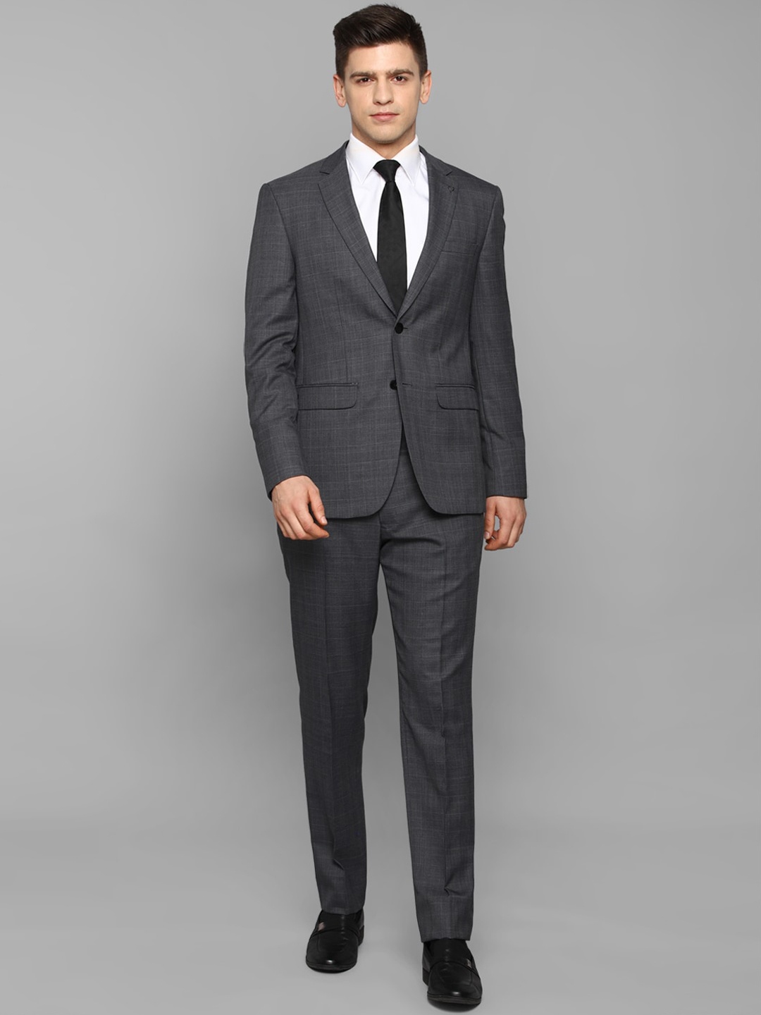 

Allen Solly Men Grey Checked Single Breasted Slim-Fit 2 Piece Formal Suit