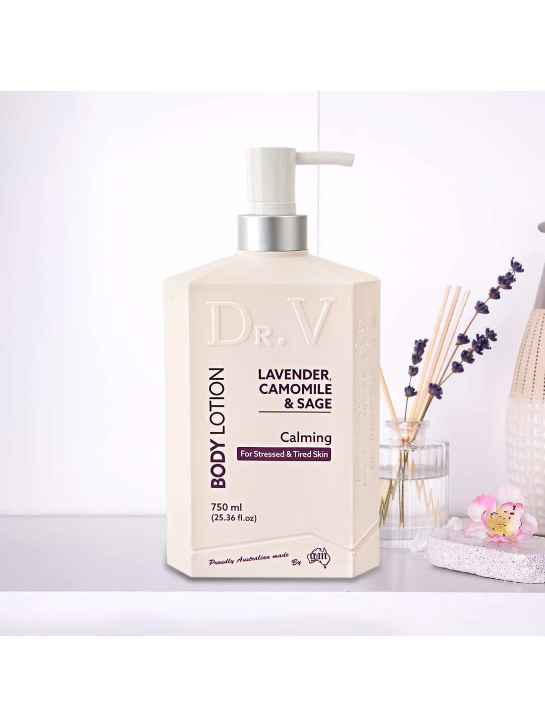 

Dr. V Lavender Chamomile & sage Body Lotion 750ml, White