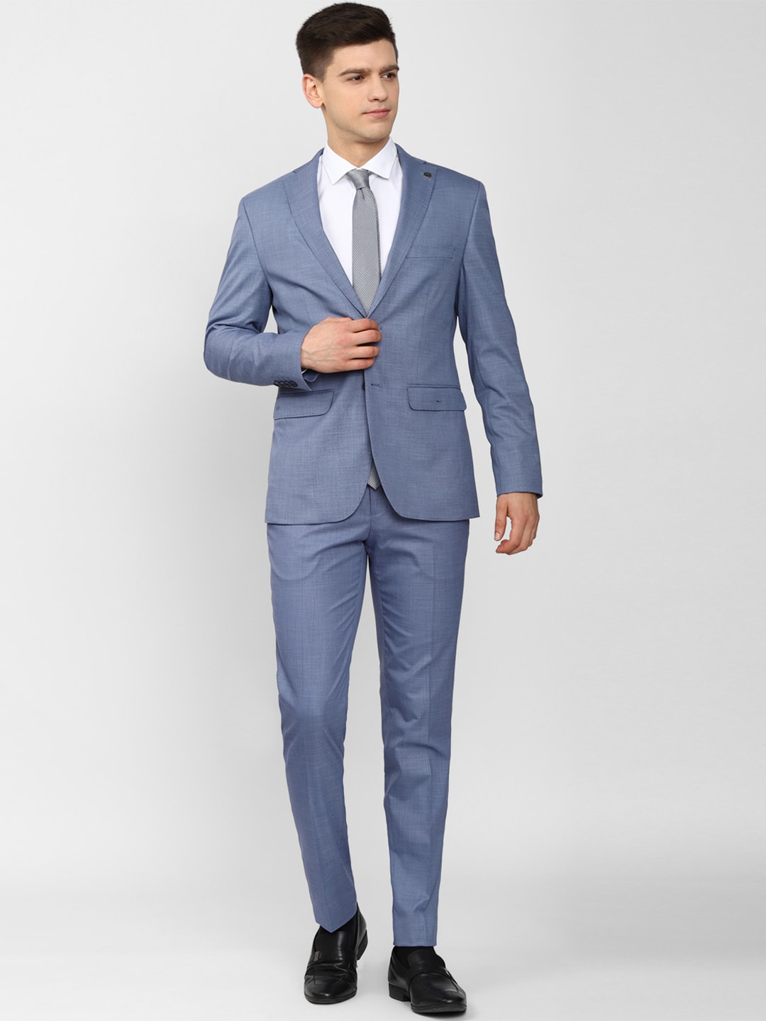 

Peter England Elite Men Blue Solid Slim-Fit Single-Breasted Two-Piece Formal Suit