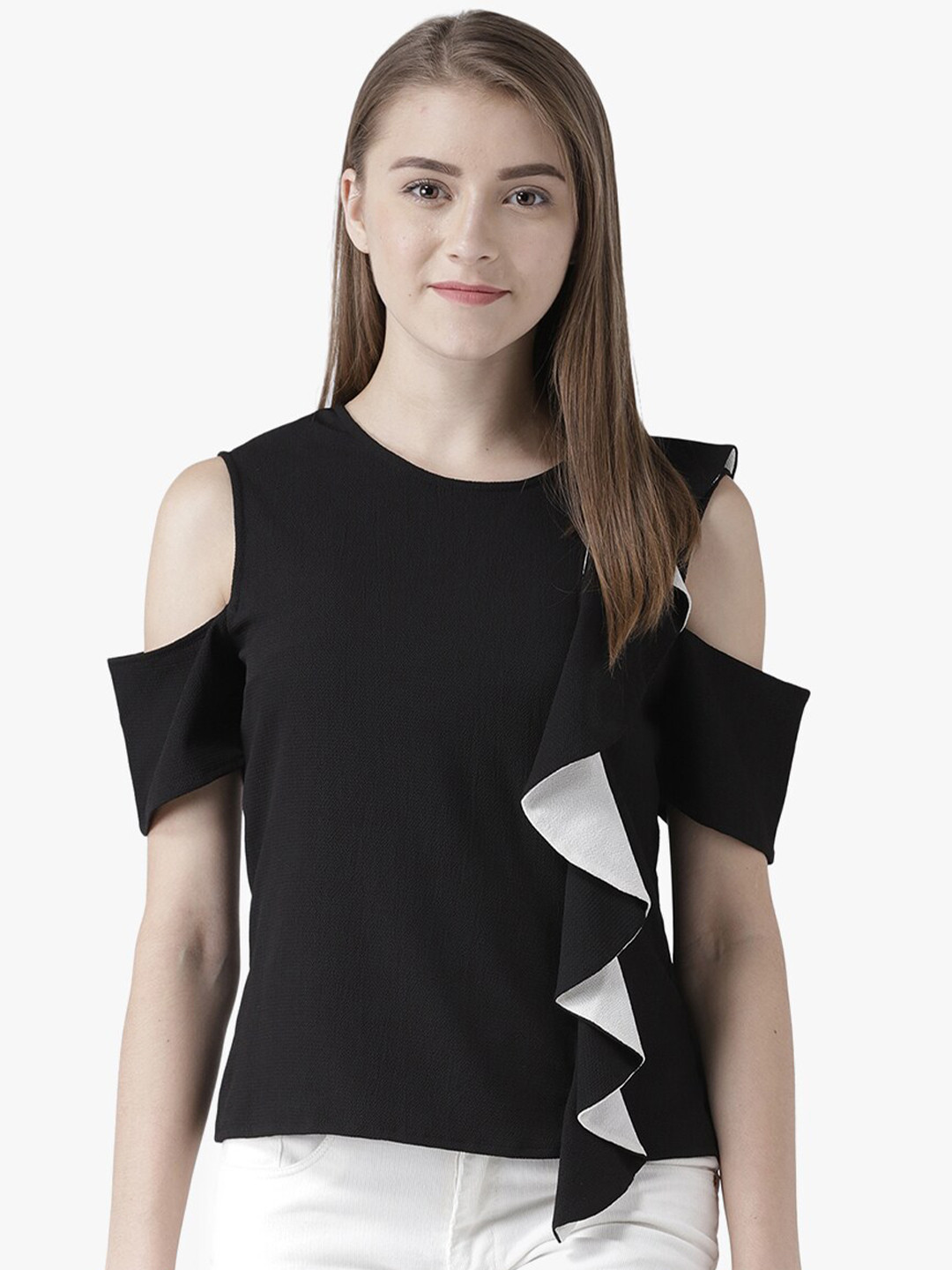 

DODO & MOA women's Black Ruffles Top