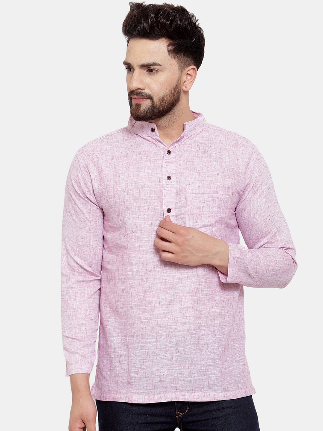 

Sayesha Woven Design Pure Cotton Short Kurta, Purple