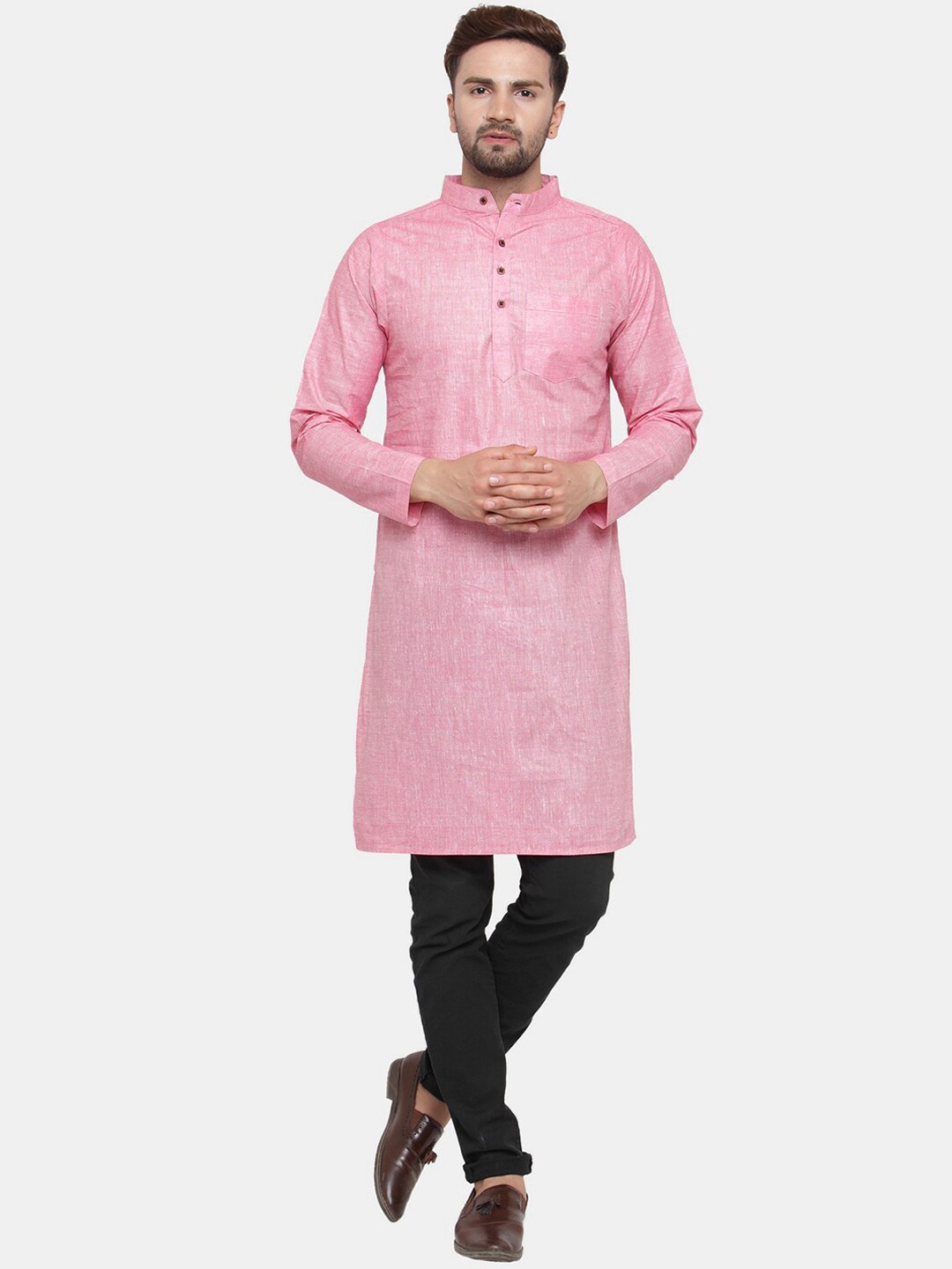 

Sayesha Men Pink Cotton Kurta