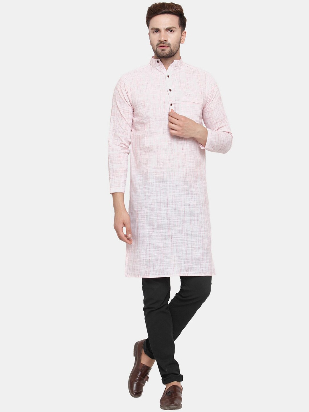 

Sayesha Men Pink Woven Design Kurta