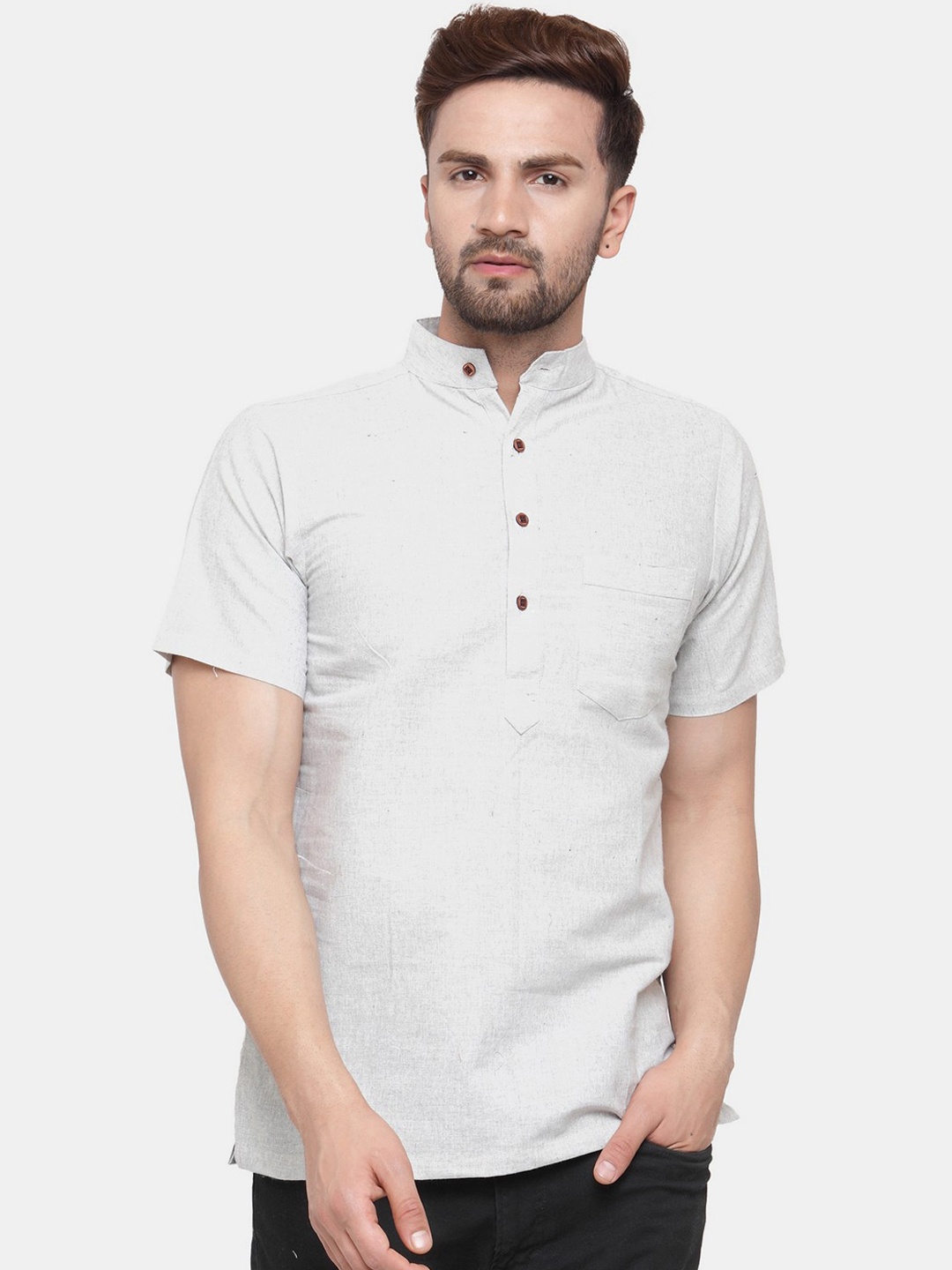 

Sayesha Men Grey Solid Kurta