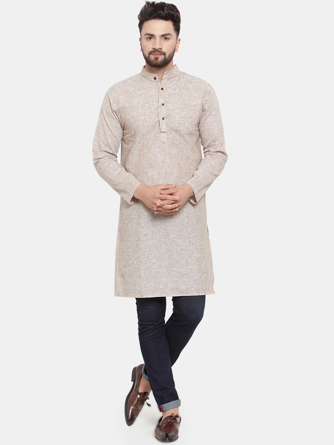 

Sayesha Men Brown Cotton Long Kurta