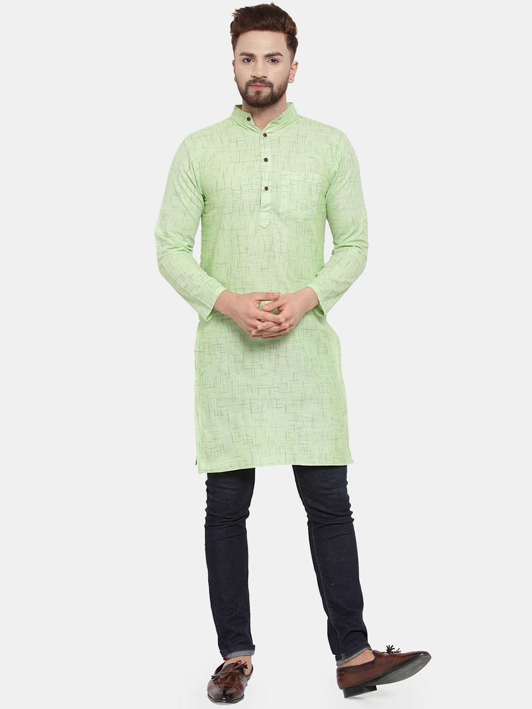 

Sayesha Men Green Thread Work Kurta