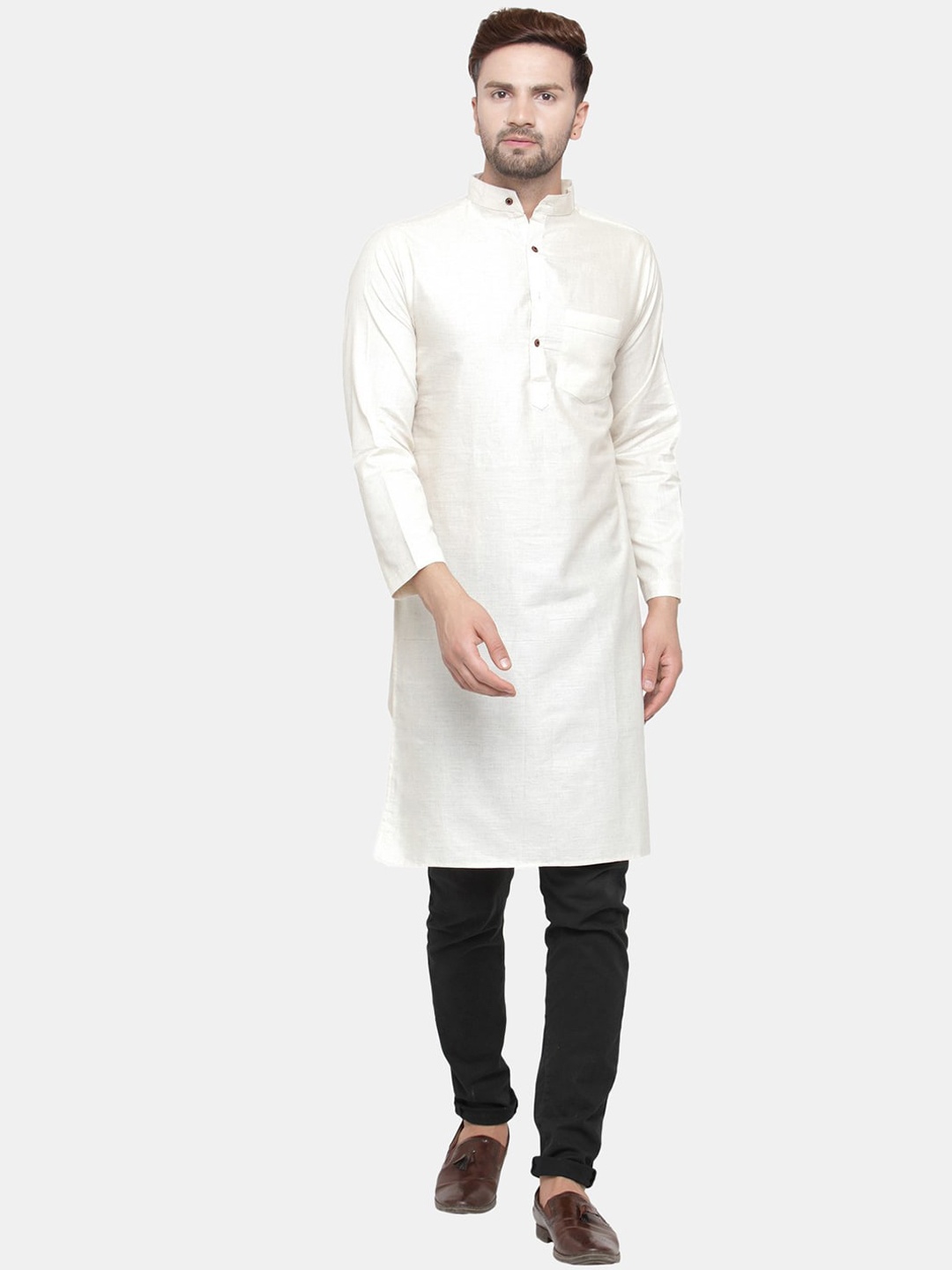 

Sayesha Men White Cotton Kurta