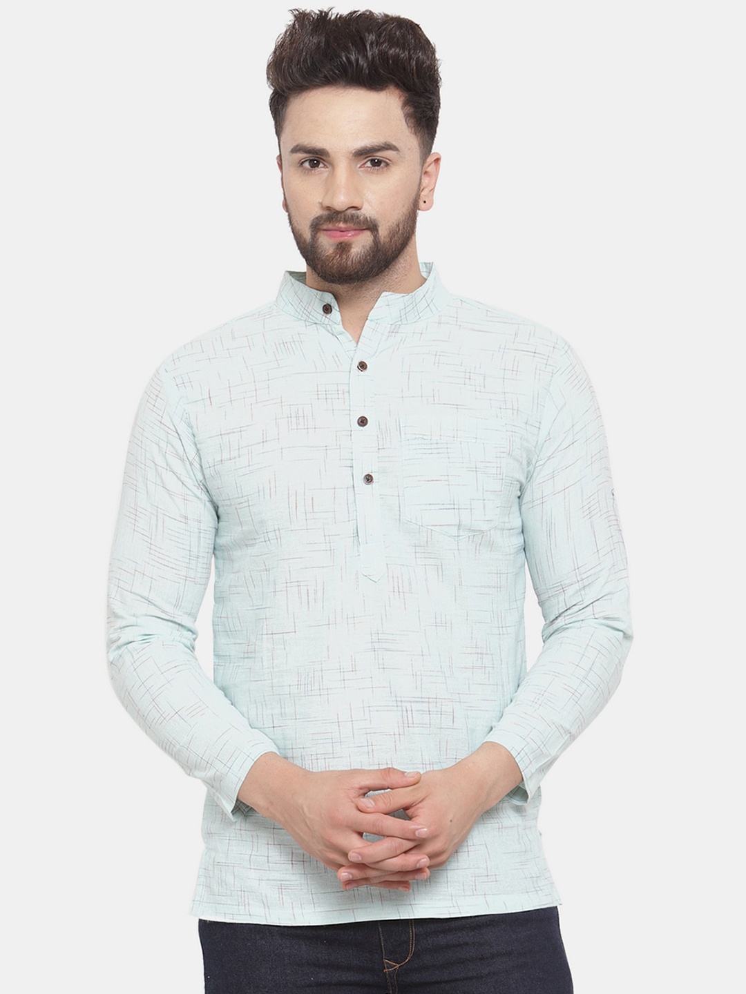 

Sayesha Men Blue Geometric Printed Kurta