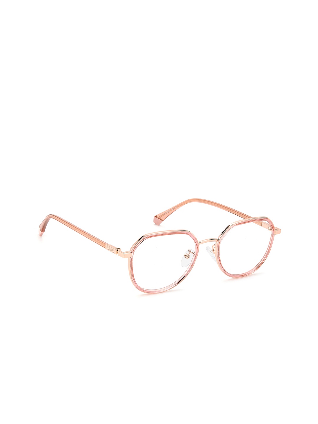 

Polaroid Unisex Clear Lens & Gold-Toned Oval Sunglasses