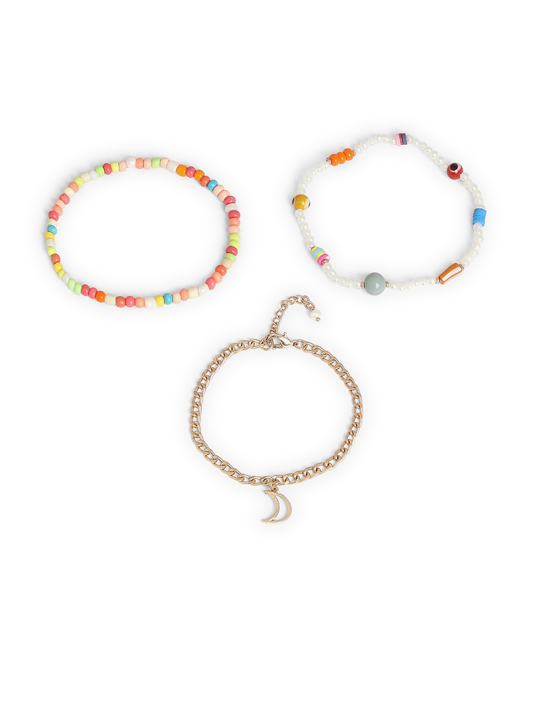 

20Dresses Women Gold-Toned & White Bracelet set of 3