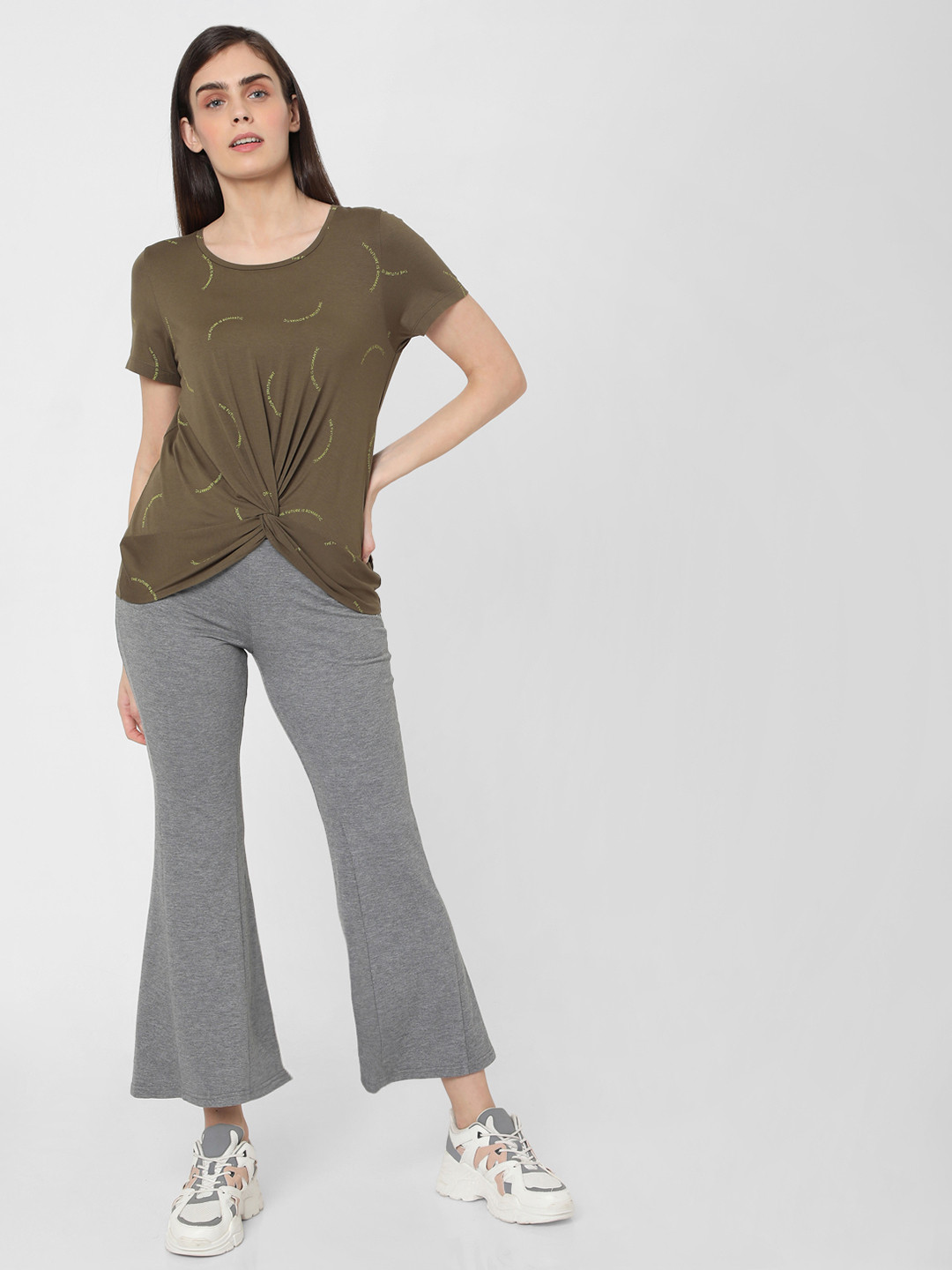 

Vero Moda Women Green Printed T-shirt