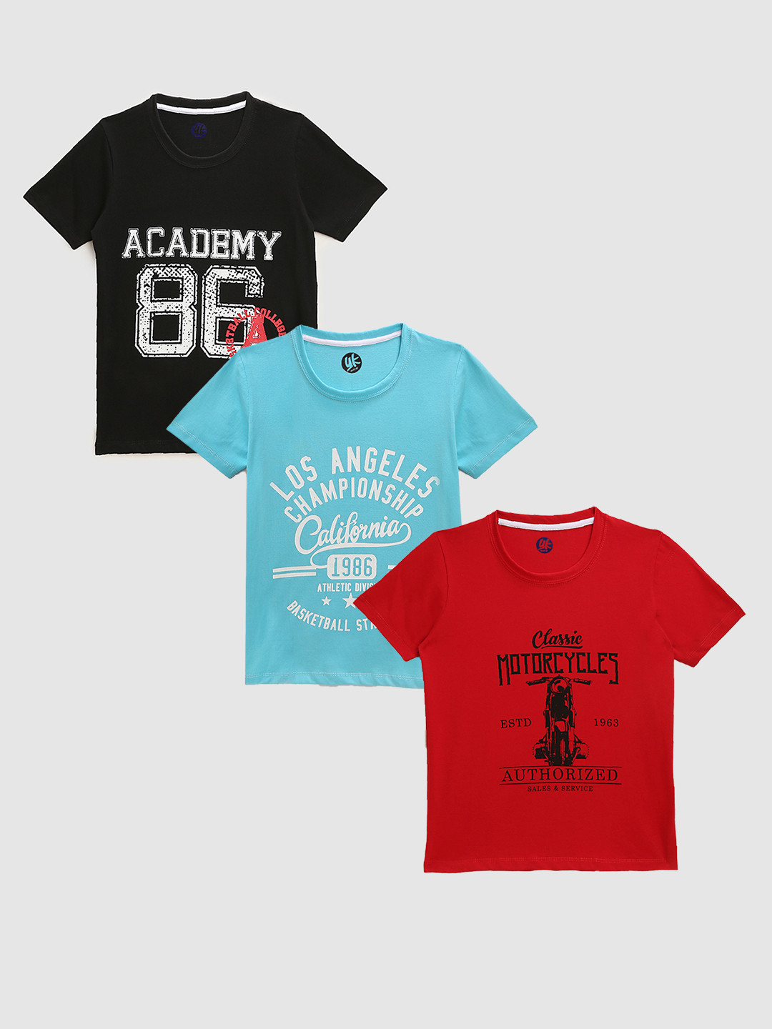 

YK Boys Typography Set Of 3 Printed T-shirt, Red