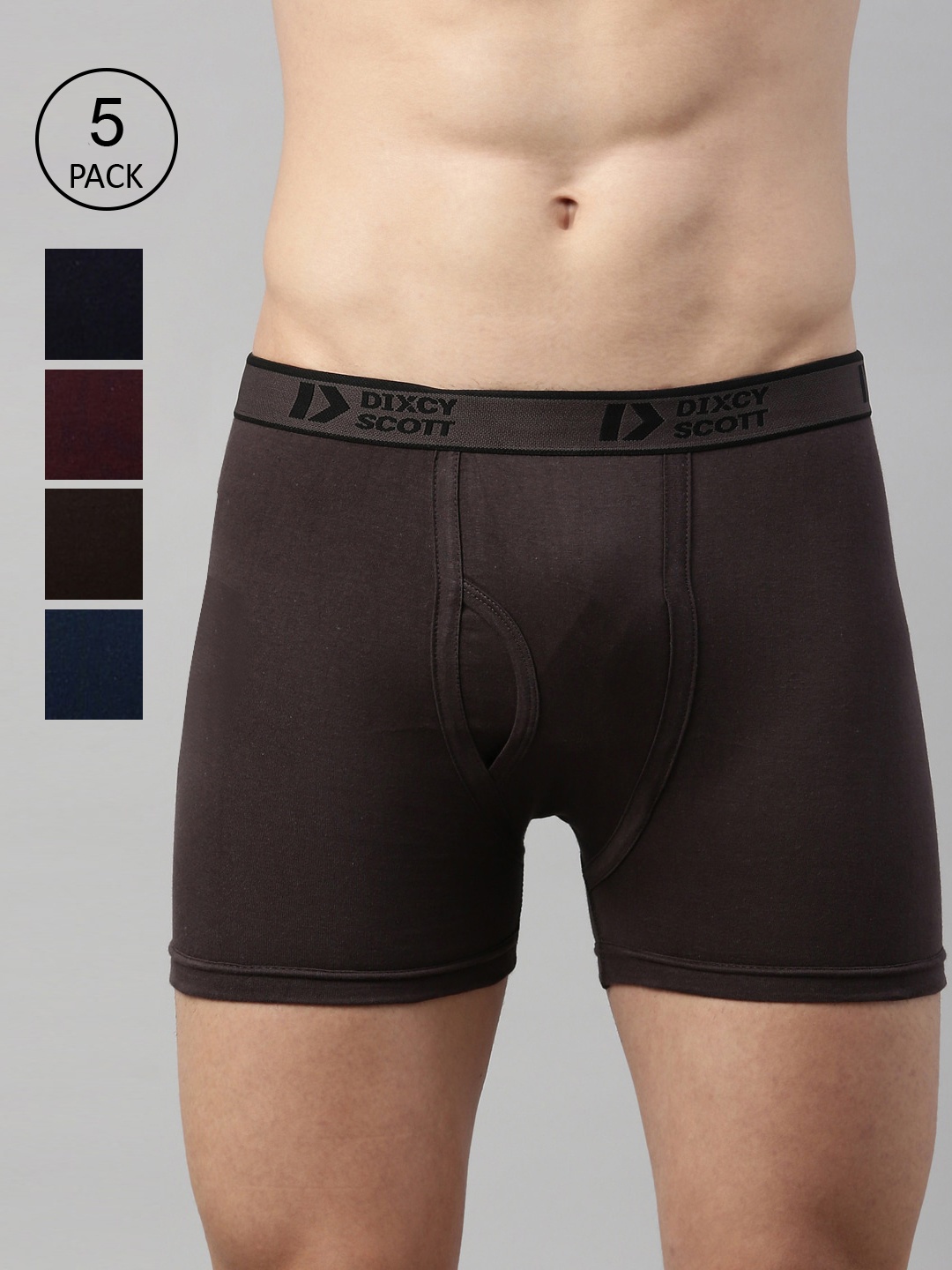 

DIXCY SCOTT Men Pack Of 5 Maroon & Black Solid Trunk- DSO-CROSS TRUNK