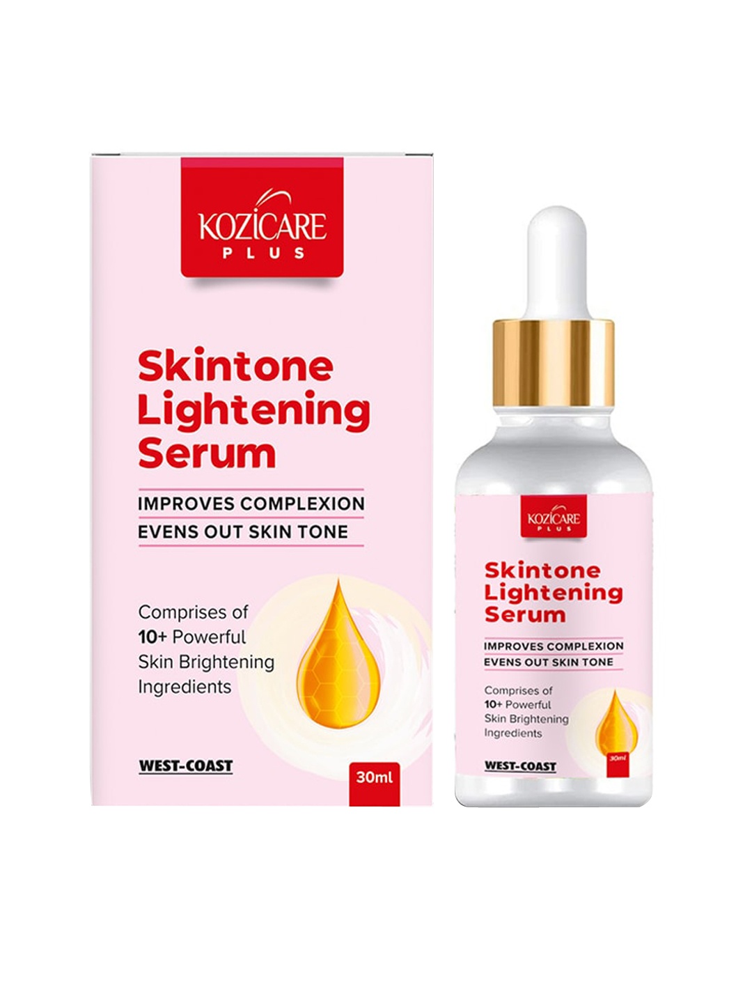 

KOZICARE Unisex Plus Skin Lightening Serum with Glutathione & Vitamin C - 30 ml, Pink