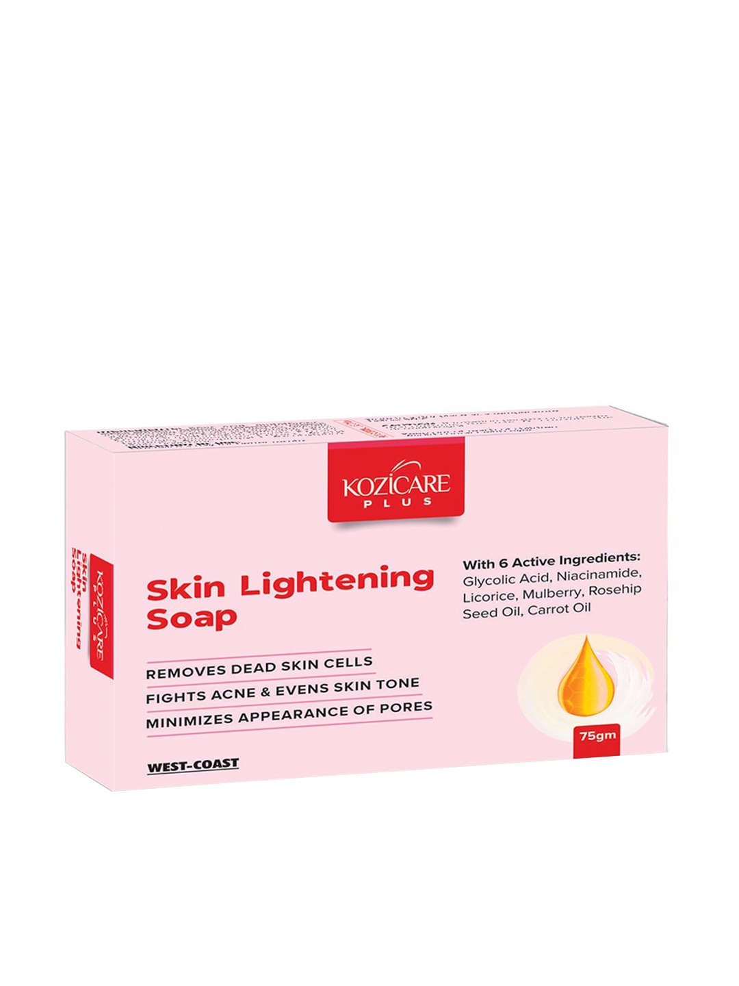 

KOZICARE Unisex Plus Skin Lightening Soaps with Kojic Acid - 75 g, Pink
